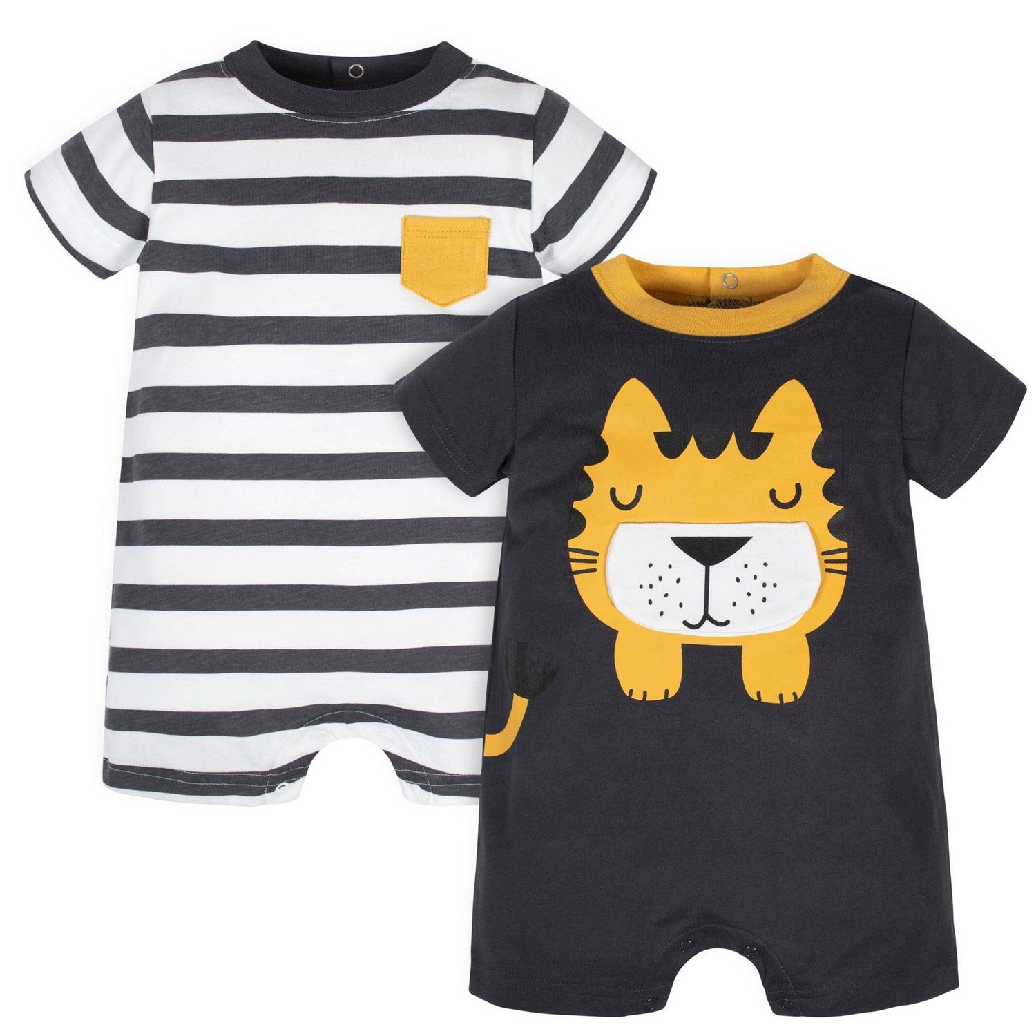 2-Pack Baby Boys Wild at Heart Tiger Rompers, Size: NB
