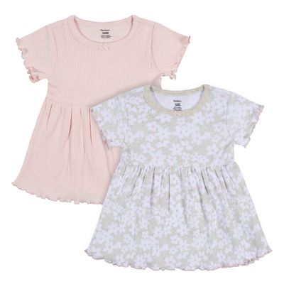2-Pack Baby &amp; Toddler Girls Sweet Florals Short Sleeve Cotton Dresses