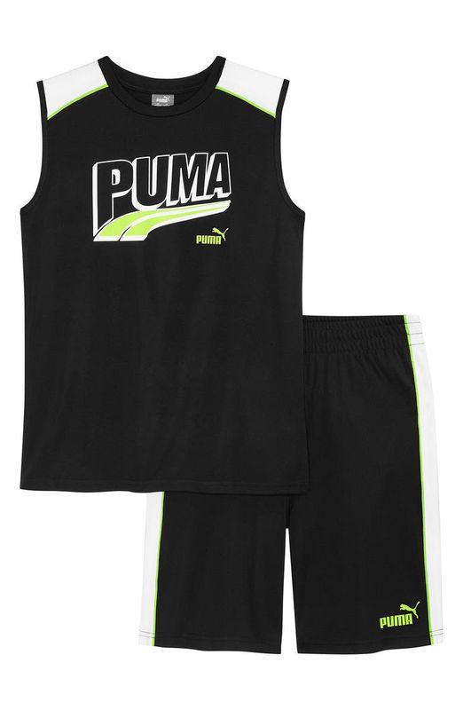 PUMA Kids' Muscle Tank & Shorts Set (Big Kid), Size: Small