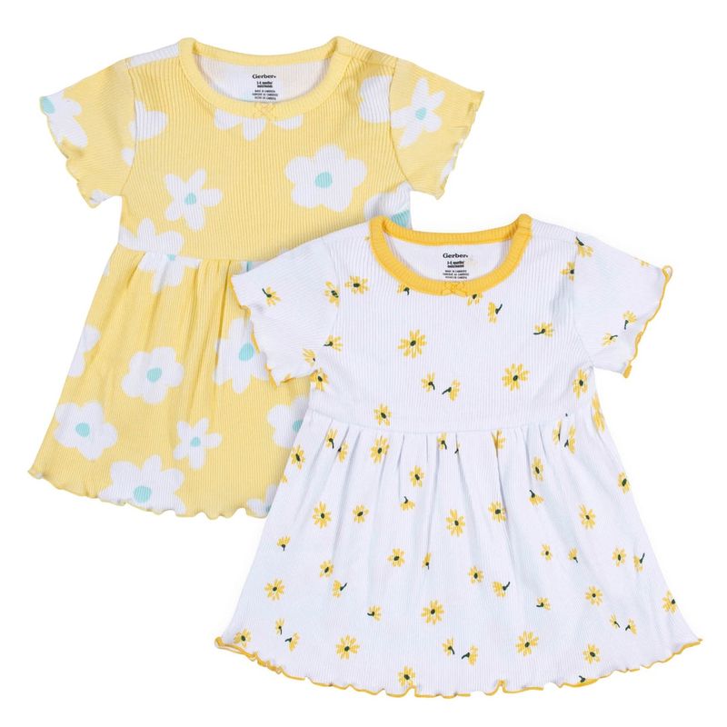 2-Pack Baby & Toddler Girls Picnic Day Dreams Short Sleeve Cotton Dresses, Size: 3-6M