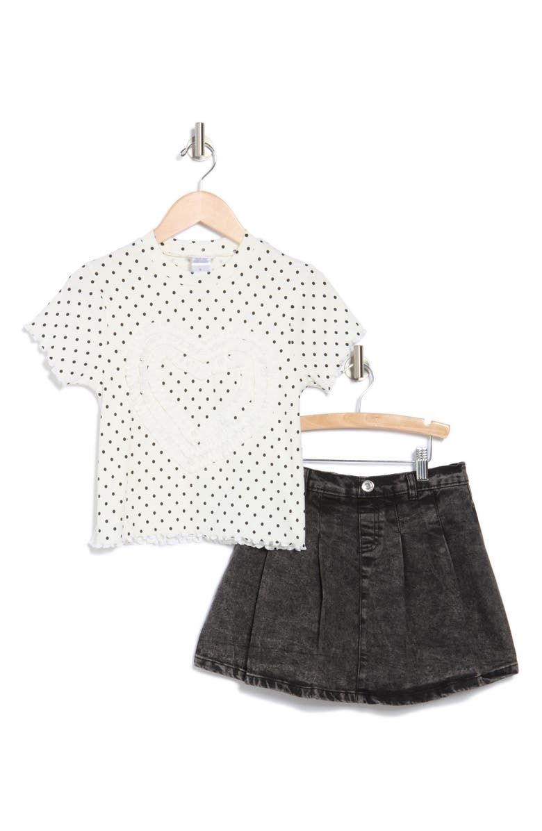 Nicole Miller Kids&#39; Heart T-Shirt &amp; Denim Skirt Set (Big Kid), Size: 10