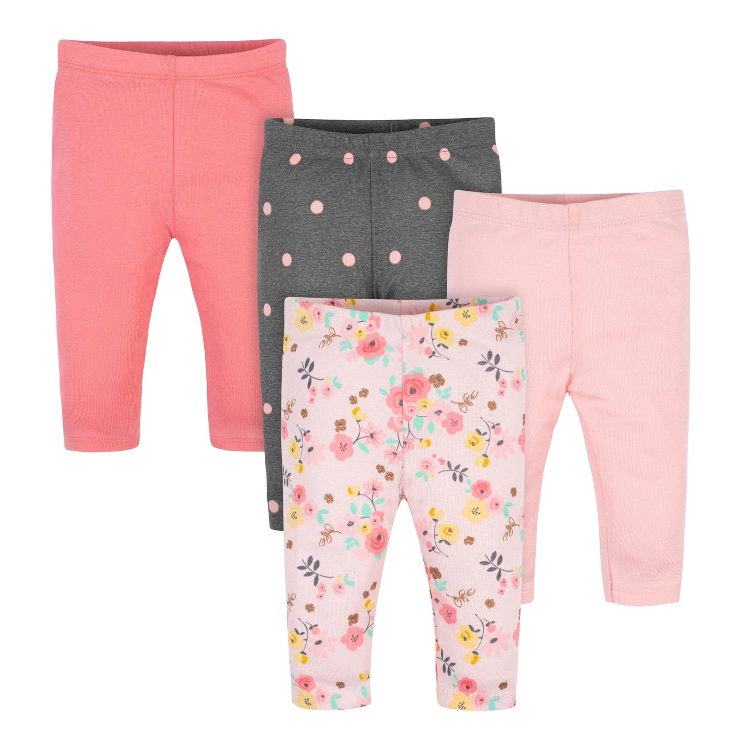 4-Pack Baby Girls Love You Organic Pants, Size: 6-9M