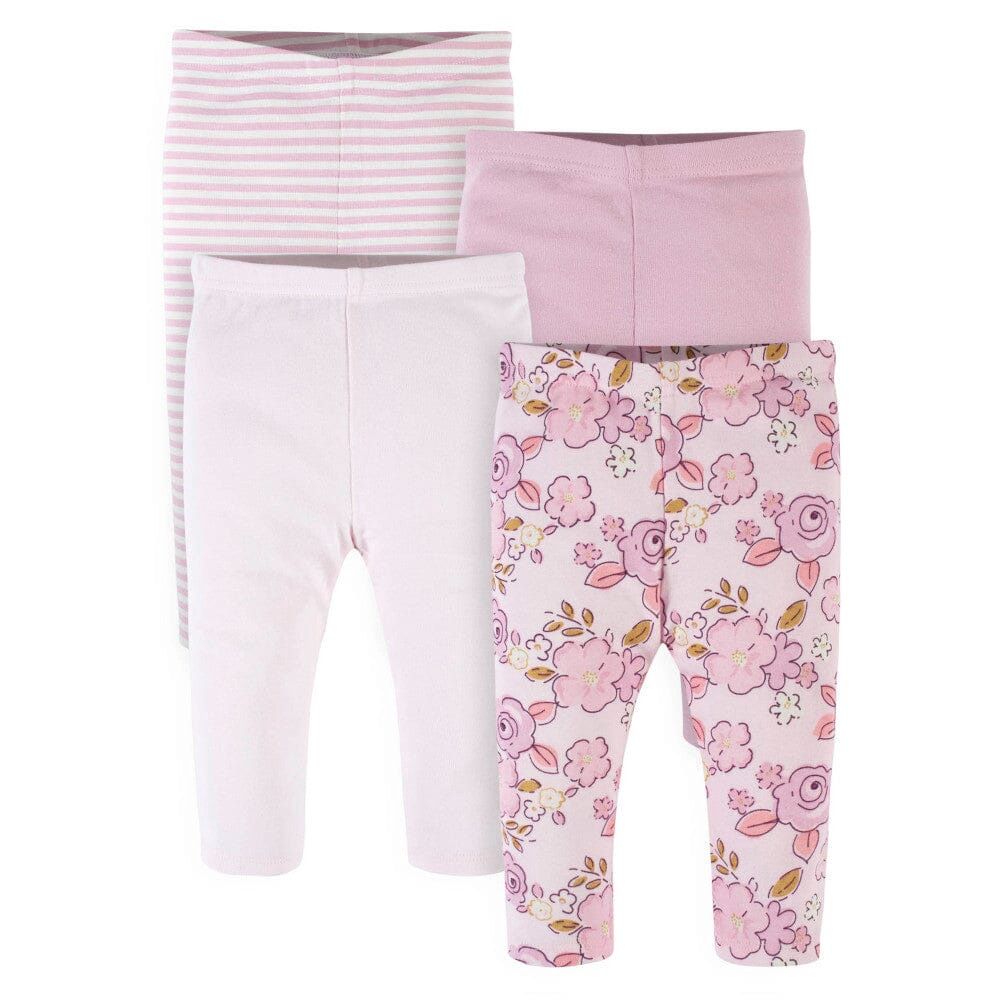 4-Pack Baby Girls Floral Pants, Size: 0-3M