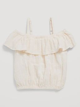 Off-Shoulder Ruffle-Trim Top for Girls