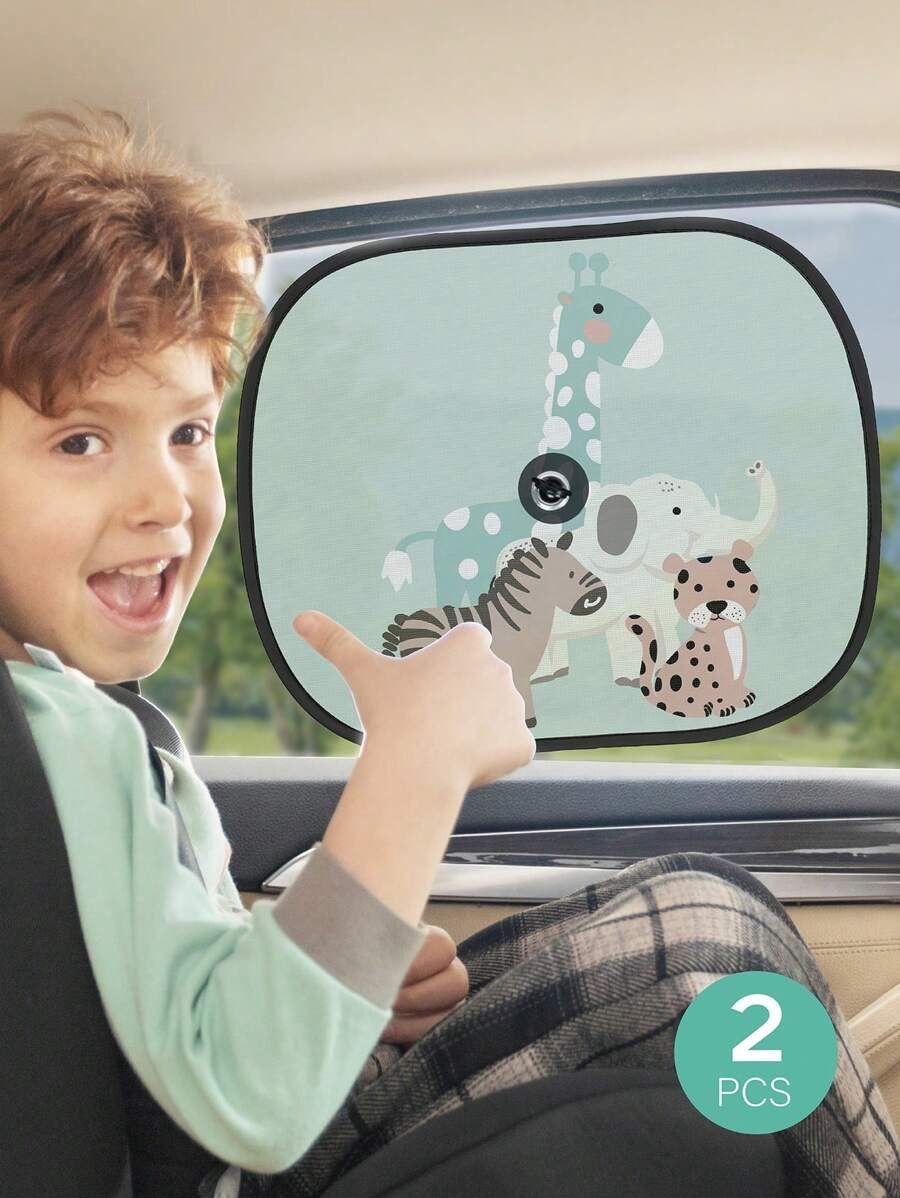 Cute Giraffe Baby Car Seat Accessories Sunshade Curtains For Car Windows