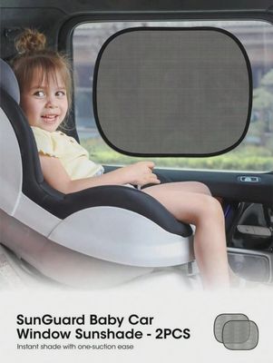 1pair Car Side Rear Sunshade Curtain With Mesh Fabric For Baby Car Seat
