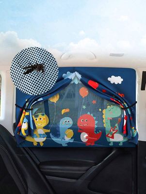 1pc Double-Layered Mesh Sunshade Insulation Car Window Curtain