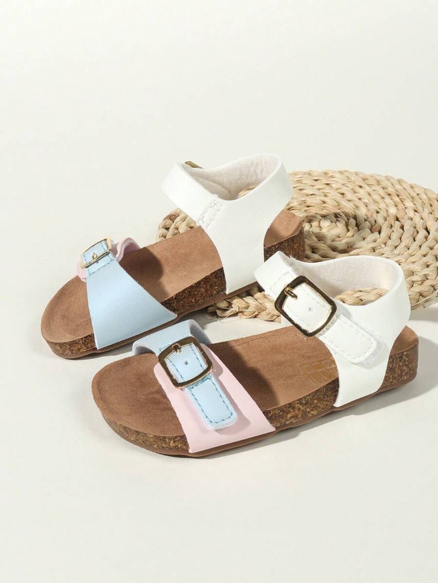 Girls&#39; Pu Leather Roman Sandals With Back Strap Design, Size: US 5/ 12-18 mnths