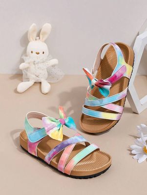 Girls' Rainbow Bowknot Princess Sandals