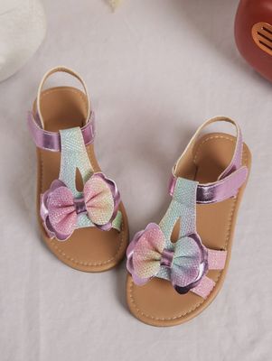 1pair Girls' Cute Colorful Flat Casual Sandals