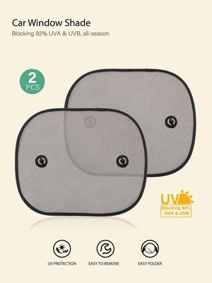 2pcs Black Car Side Window Sun Shade