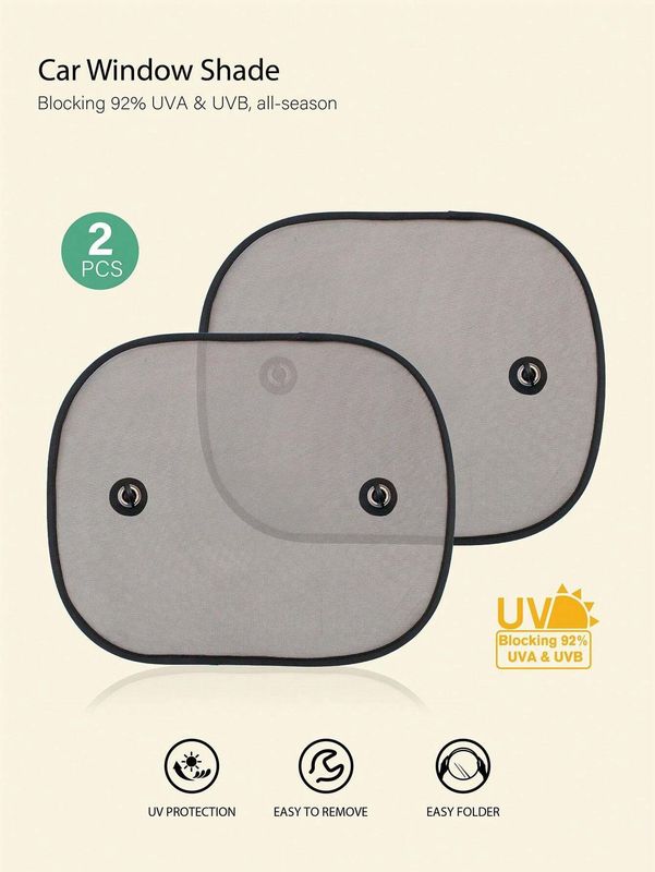 2pcs Black Car Side Window Sun Shade