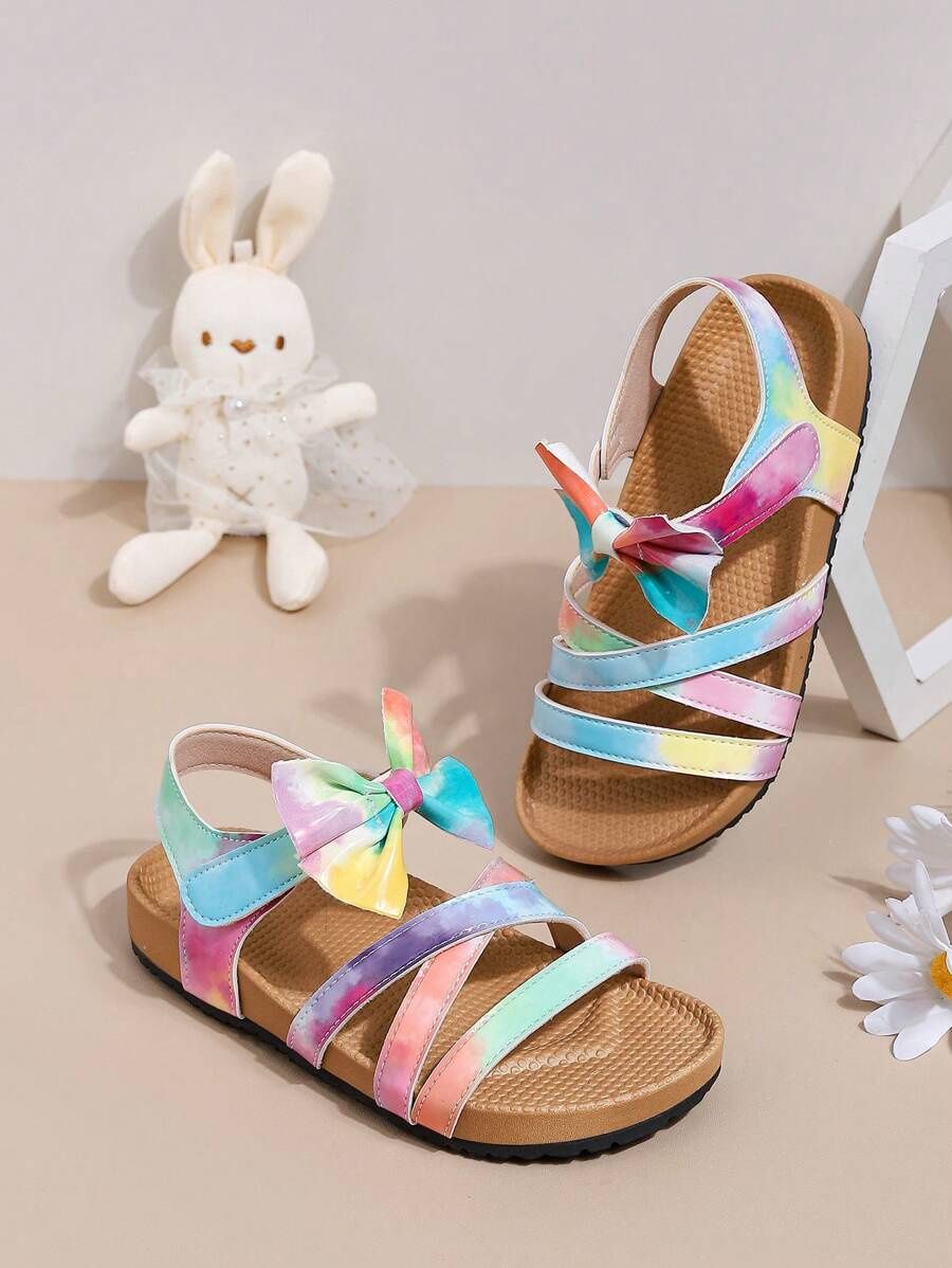Girls' Rainbow Bowknot Princess Sandal, Size: EUR 38/US 11/ 5 yrs