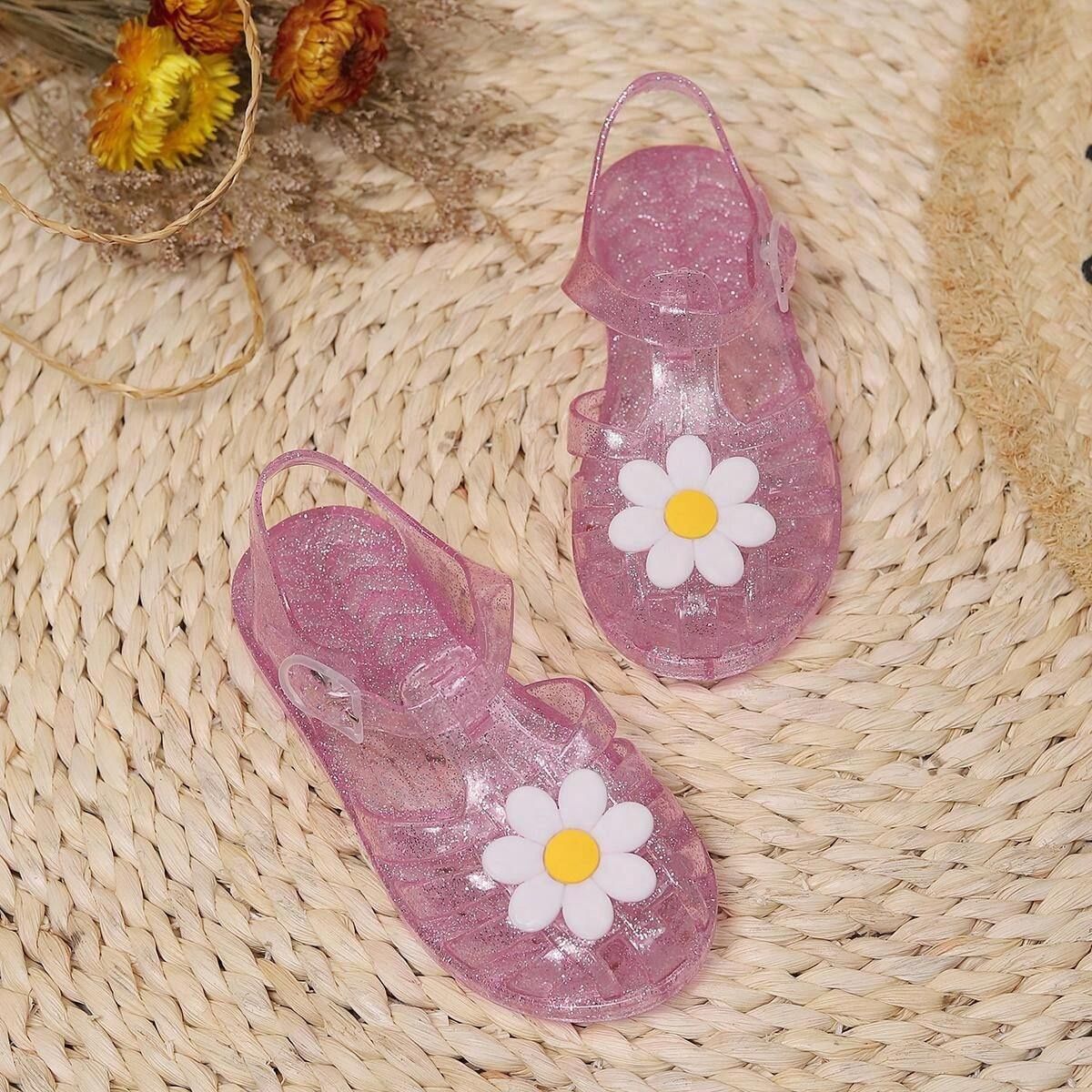 Fashion Sunflower Jelly Sandals, Size: EUR 24/ US 8/ US 2.5 - 3 yrs