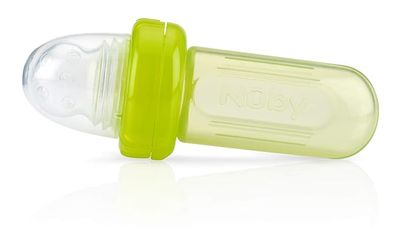 Nuby EZ Squee-Z Silicone Self Feeding Baby Food Dispenser, 1 Count