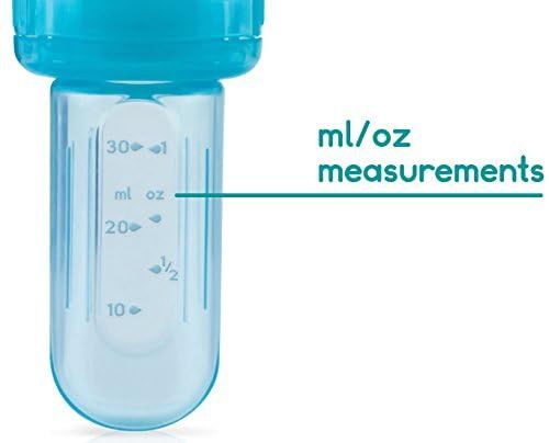 Nuby EZ Squee-Z Silicone Self Feeding Baby Food Dispenser, 1 Count, Color: Blue