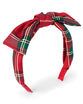 Girls Plaid Bow Headband