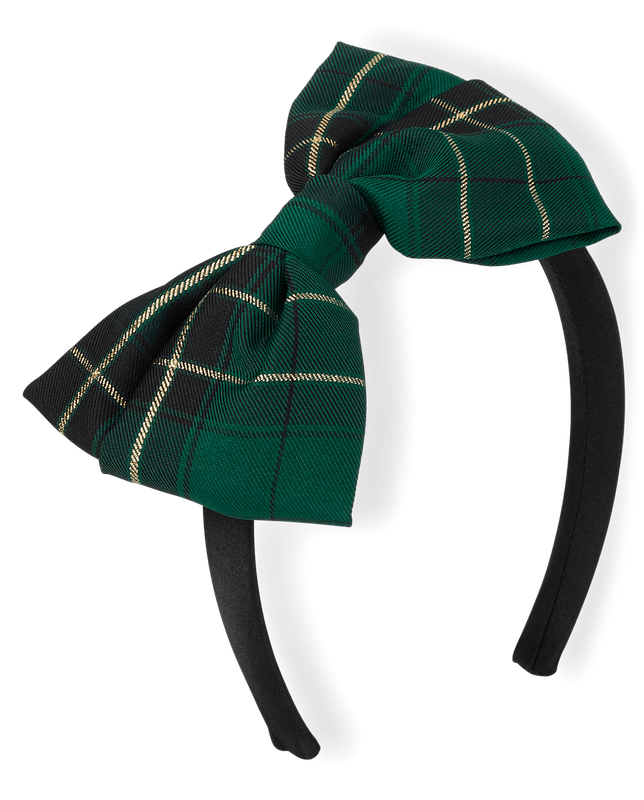 Girls Plaid Bow Headband