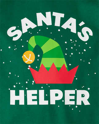 Baby Boys Santa&#39;s Helper Graphic Bodysuit - green