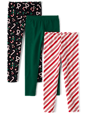 Girls Print Leggings - Christmas