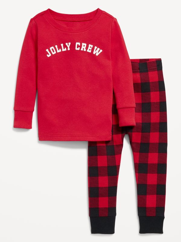 Unisex Snug-Fit Printed Pajama Set for Toddler & Baby - Jolly Crew