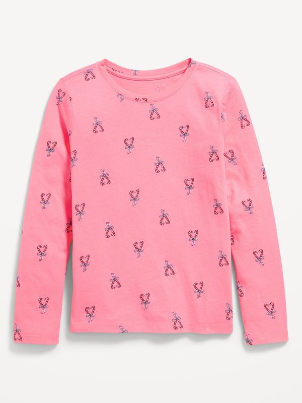 Printed Softest Long-Sleeve T-Shirt for Girls - Pink Heart
