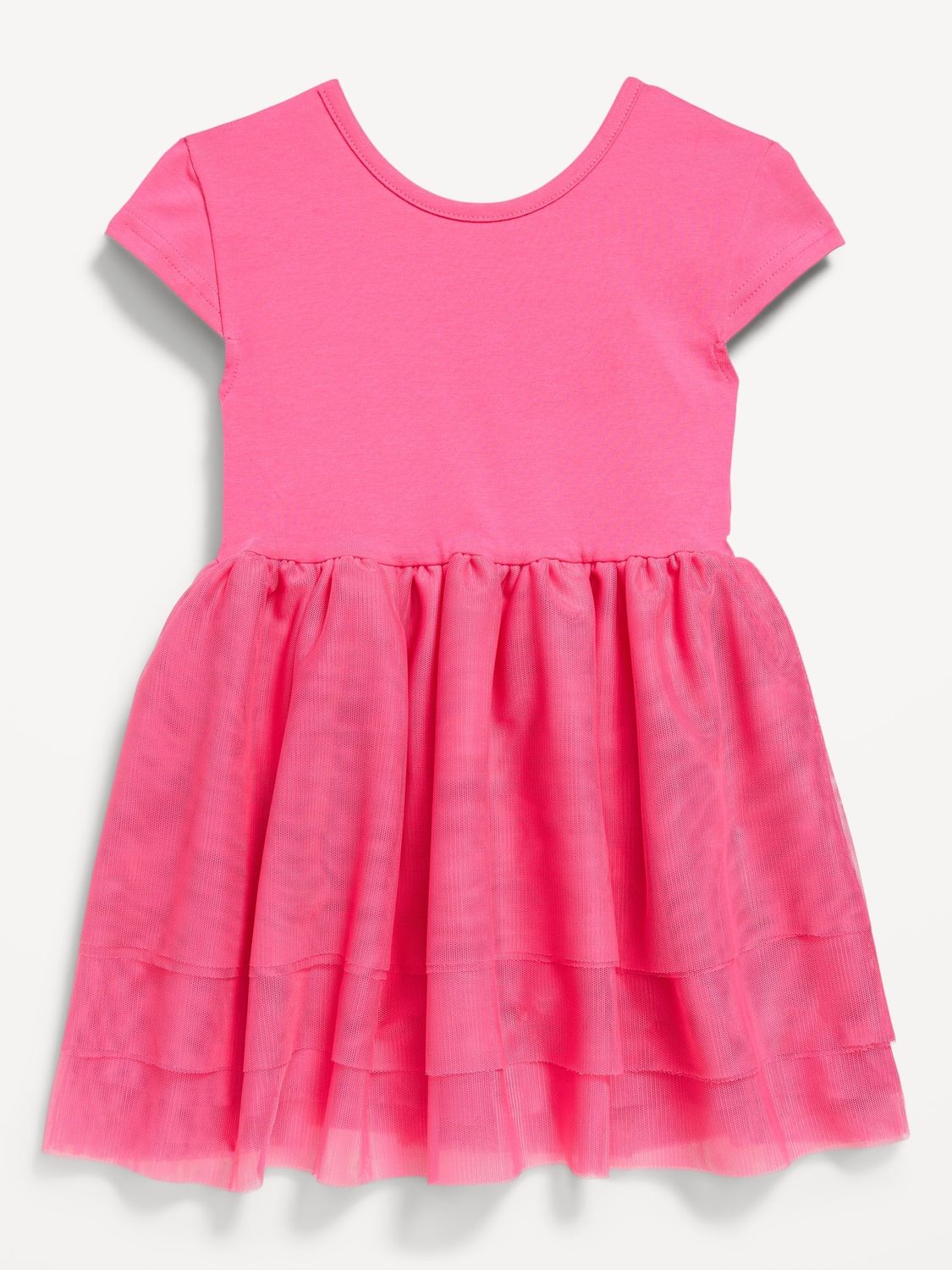 Short-Sleeve Fit and Flare Graphic Tutu Dress for Toddler Girls - Pink, Size: 3T