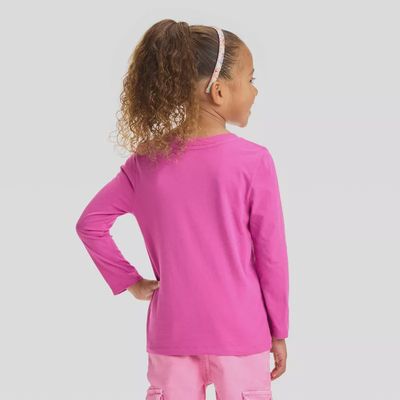 Toddler Girls&#39; Candy Cane Long Sleeve Graphic T-Shirt - Cat &amp; Jack™ Warm Pink