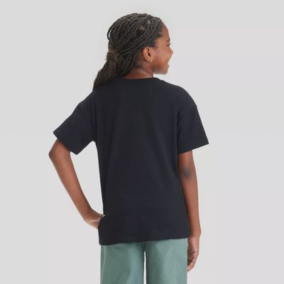 Girls&#39; Short Sleeve Oversized Graphic T-Shirt - Heart Stars