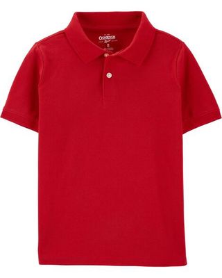 Kid Red Piqué Polo Shirt
