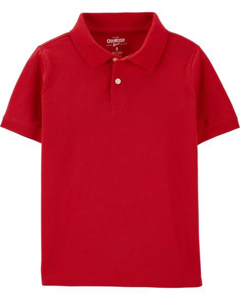 Kid Red Piqué Polo Shirt