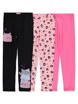 Girls&#39; 3-Pack Leggings - Pink Multi, Size: 10 years