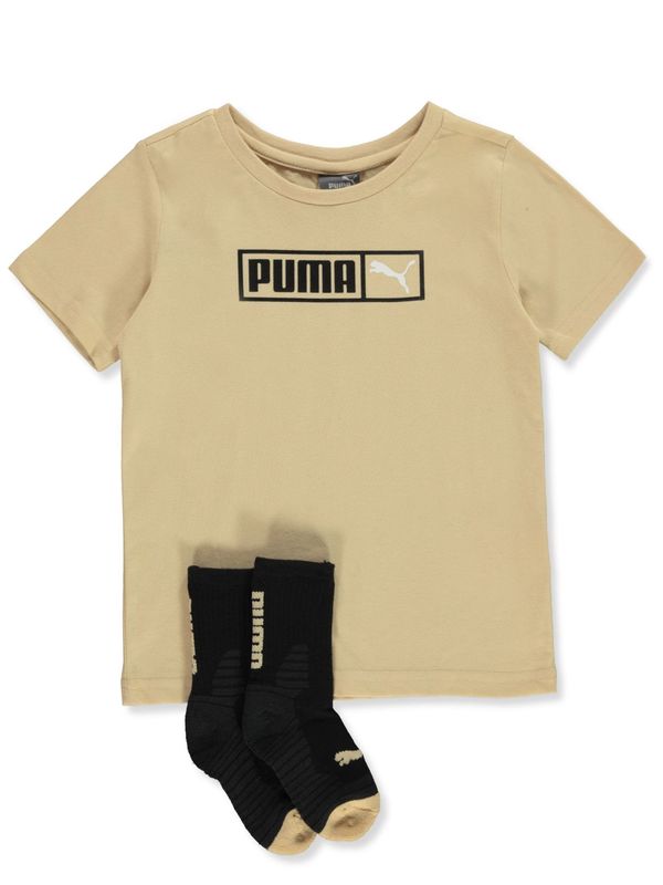 Boys' 2-Piece Classic T-Shirt Socks Set - Tan