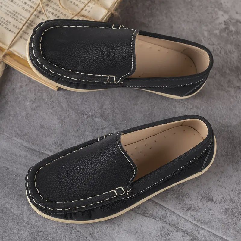 Boy&#39;s Cozy Slip-On Loafers - Black, Size: 9.5 Child (4-4.5 yrs)