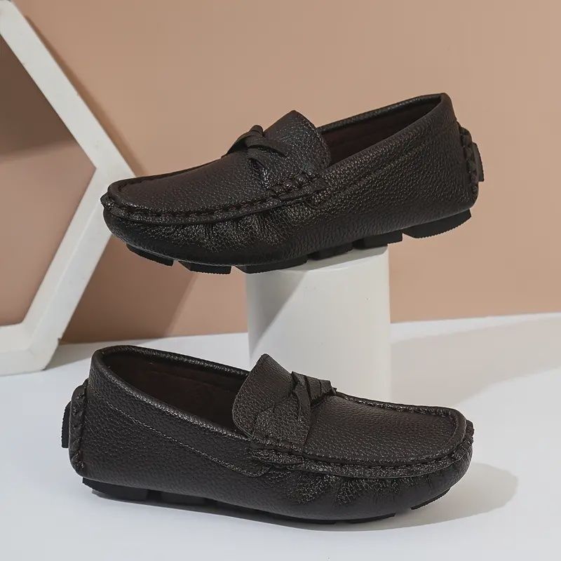 Boys&#39; Solid Color Slip On Loafers  - Black, Size: 10 Child (4.5 yrs)