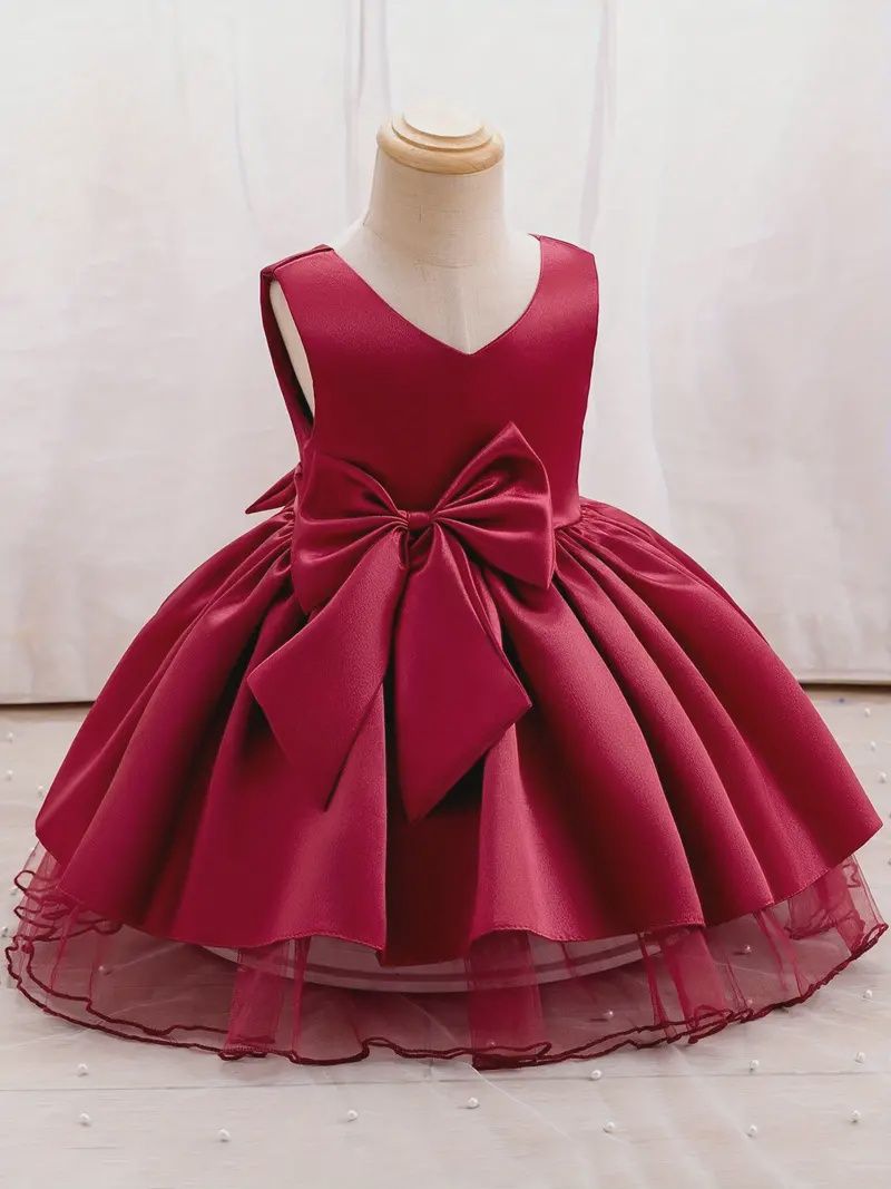 Satin A-line Gown Dress - Dress, Size: 4Y