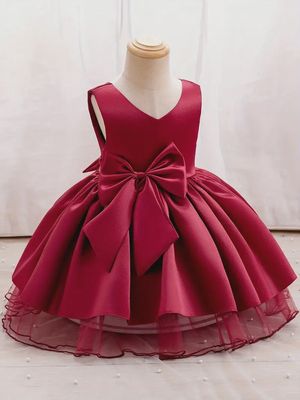 Satin A-line Gown Dress - Dress
