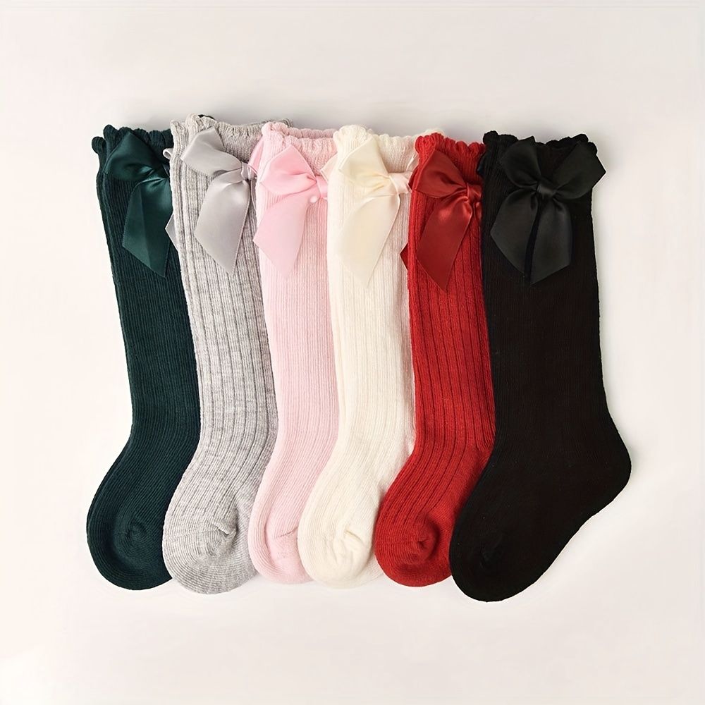 Baby Girl&#39;s Mid Calf Bow Thigh High Socks &amp; Knee Socks, Size: 1-3Y, Color: Green