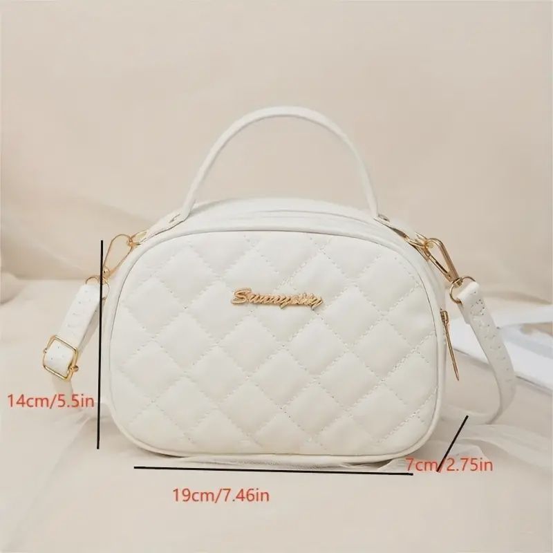 1pc Stylish Rhombus Embroidered Cross-body Bag