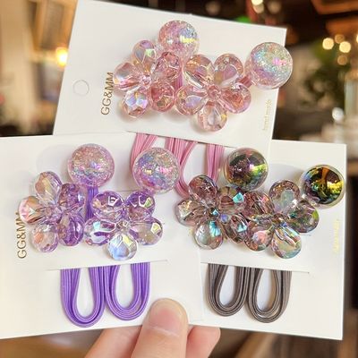 6pcs Y2K-Inspired Cute Floral Beaded Hair Ties