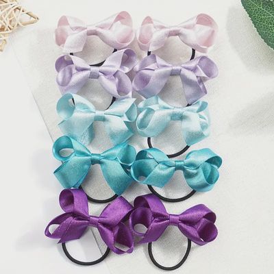 40pcs Sparkling Glitter Silky Ribbon Bows Hair Ties