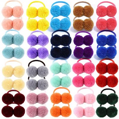 Baby Girls Plush Ball Decor Hair Tie Hair Bands