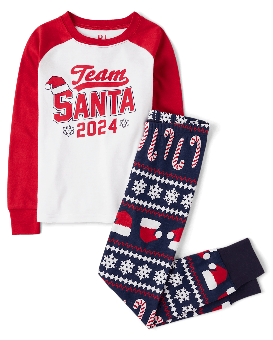 Unisex Kids Matching Family Team Santa 2024 Snug Fit Cotton Pajamas - blue, Size: 5T