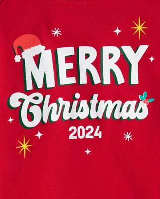 Unisex Baby And Toddler Matching Family Merry Christmas 2024 Snug Fit Cotton And Microfleece Pajamas - green