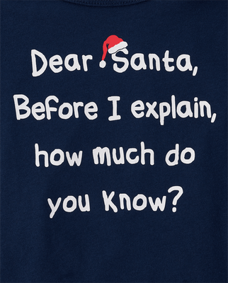 Baby And Toddler Boys Dear Santa Graphic Tee - blue