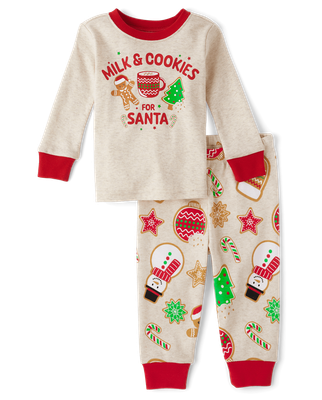 Unisex Baby And Toddler Christmas Cookie Snug Fit Cotton Pajamas - tan