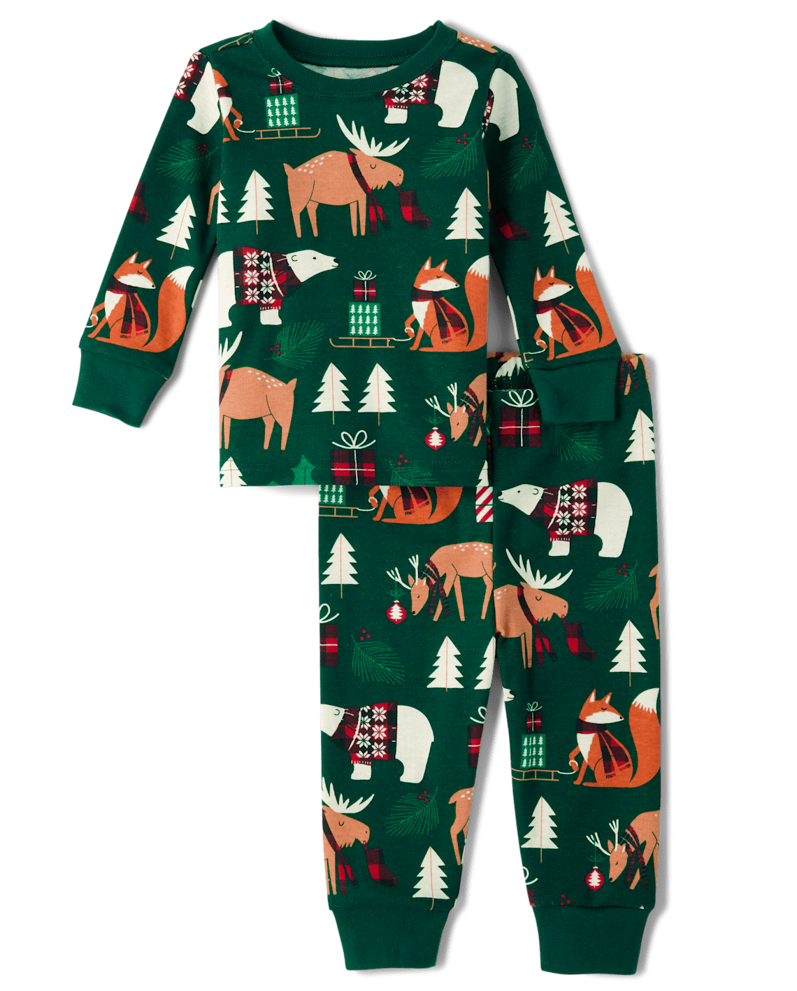 Unisex Baby And Toddler Matching Family Animal Snug Fit Cotton Pajamas - green, Size: 5T