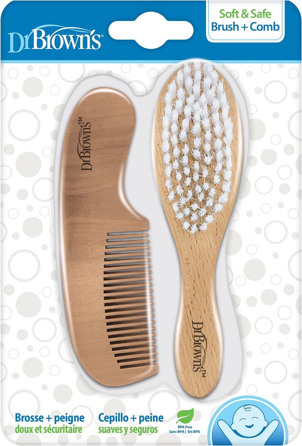 Dr. Brown&#39;s Soft and Safe Baby Brush + Comb