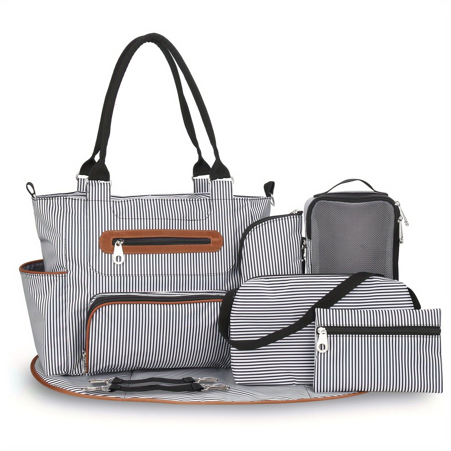 Mommy Bag Handbag, Multifunctional Large Capacity Mommy Bag, Mother Baby Going Out Handbag - Grey