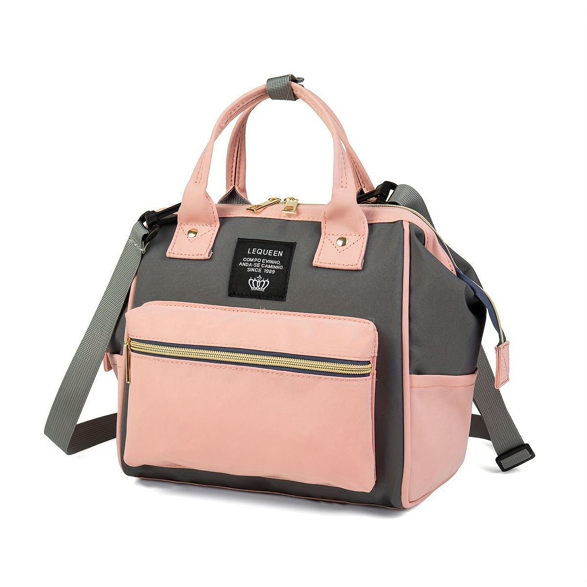 Multifunctional Oxford Cloth Satchel - Lightweight, Water-Resistant, Fade-Resistant Diaper Storage Bag - Pink